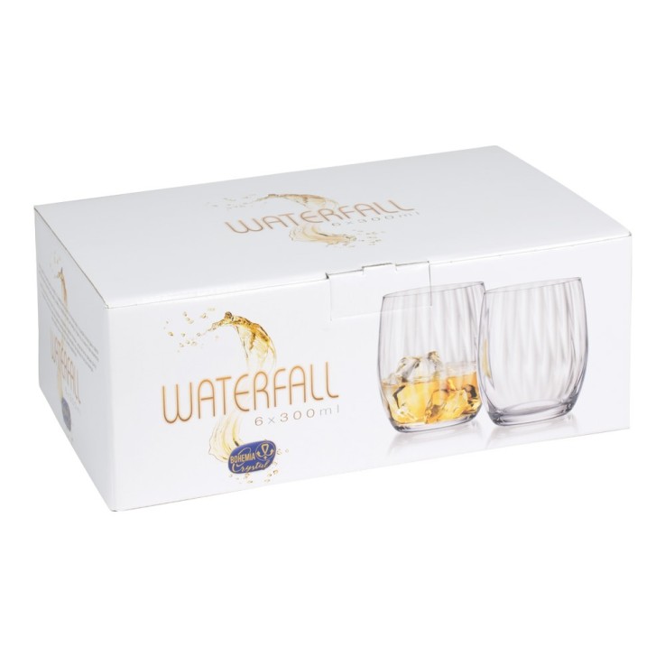 Boîte de 6 gobelets Waterfall 30 cl en cristallin