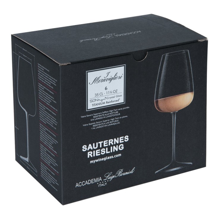 Boîte de 6 verres à pied Meravigliosi 35 cl en cristallin