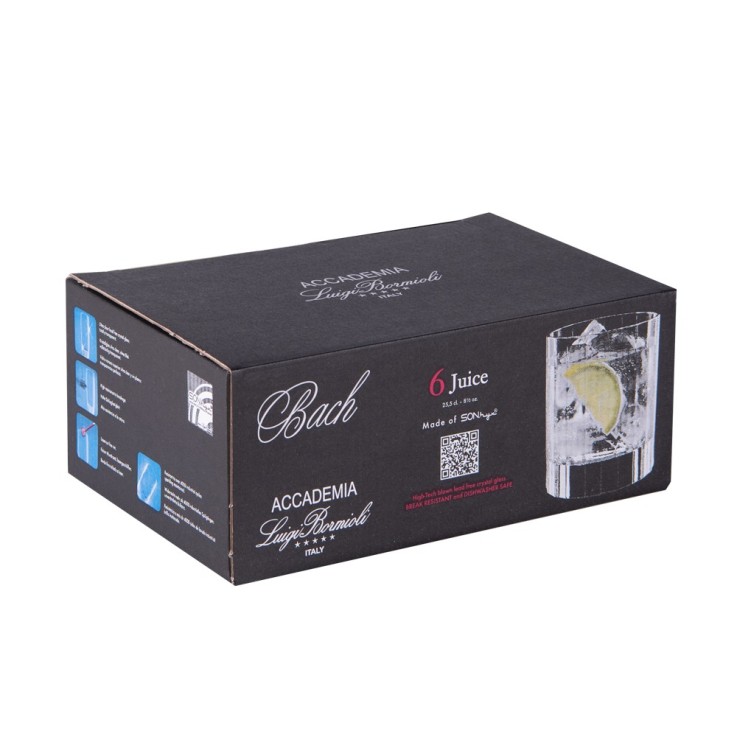 Boîte de 6 verres à Whisky Bach forme basse 25,5 cl