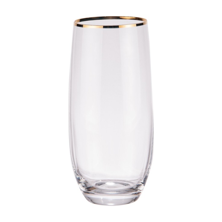 Boite de 6 gobelets hauts Waterfall filet or 35 cl en cristallin