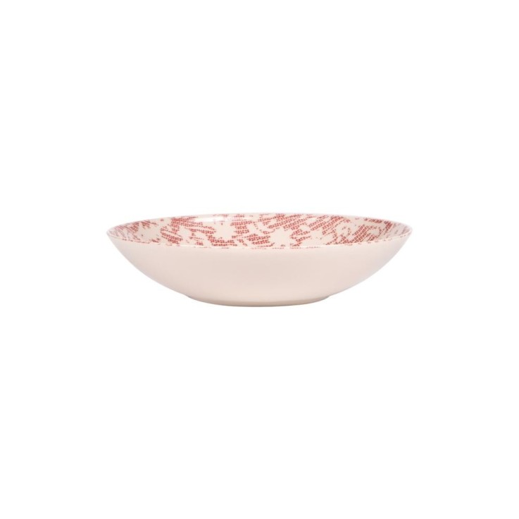 Assiette creuse Léa rouge 22 cm (lot de 6) en grès
