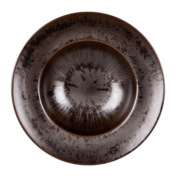 Assiettes à pâtes Onyx 27 cm (lot de 6) en grès