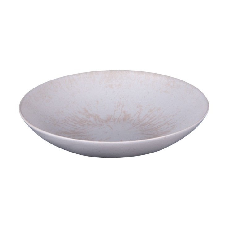 Assiette Creuse Onyx 22 cm crème (lot de 6) en grès