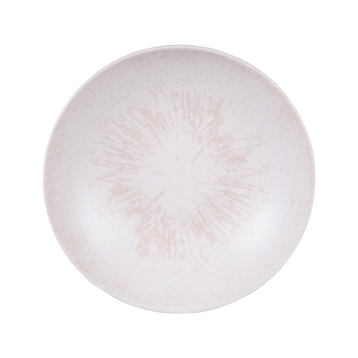 Assiette Creuse Onyx 22 cm crème (lot de 6) en grès