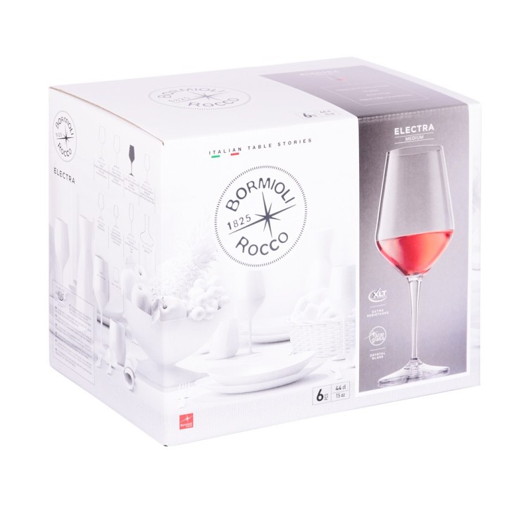 Boîte de 6 verres à vin Electra 44 cl en cristallin