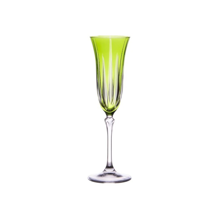 Coffret de 6 flûtes Divina vert 15 cl en cristallin