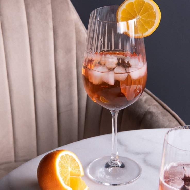 Boîte de 6 verres à pied Waterfall 55 cl en cristallin