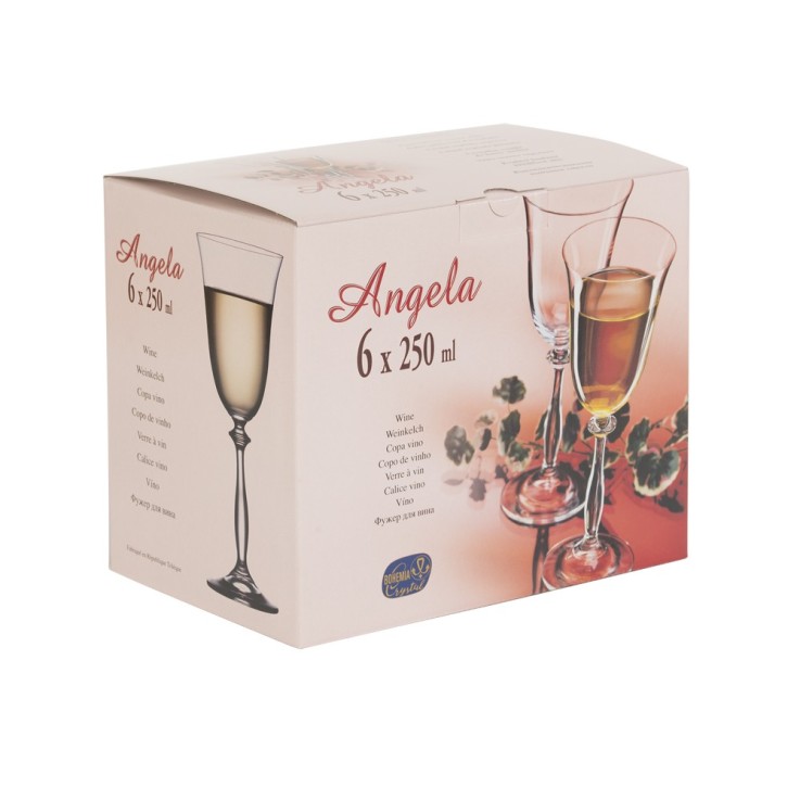 Boîte de 6 verres à pied Angela filet or 25 cl en cristallin