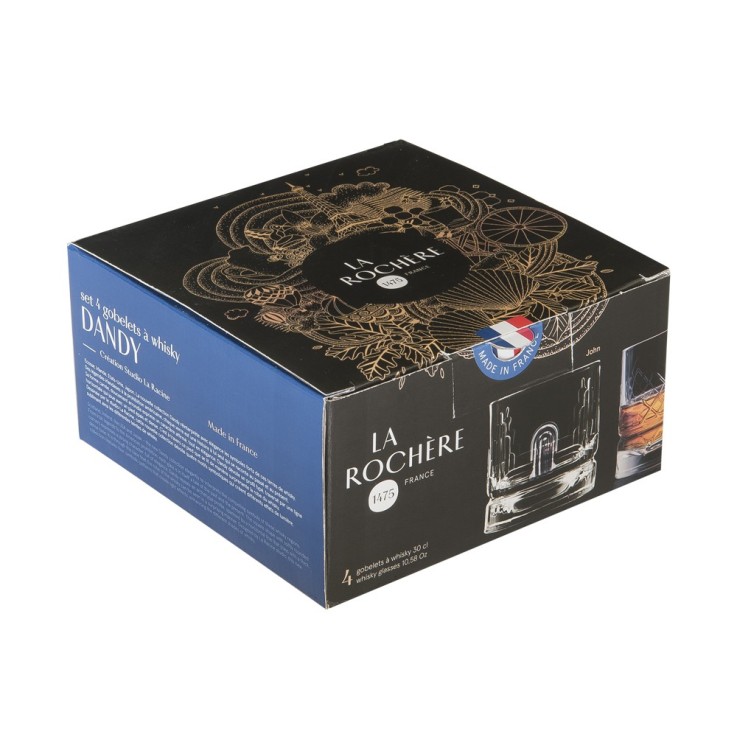 Coffret 4 verres à whisky Dandy30 cl