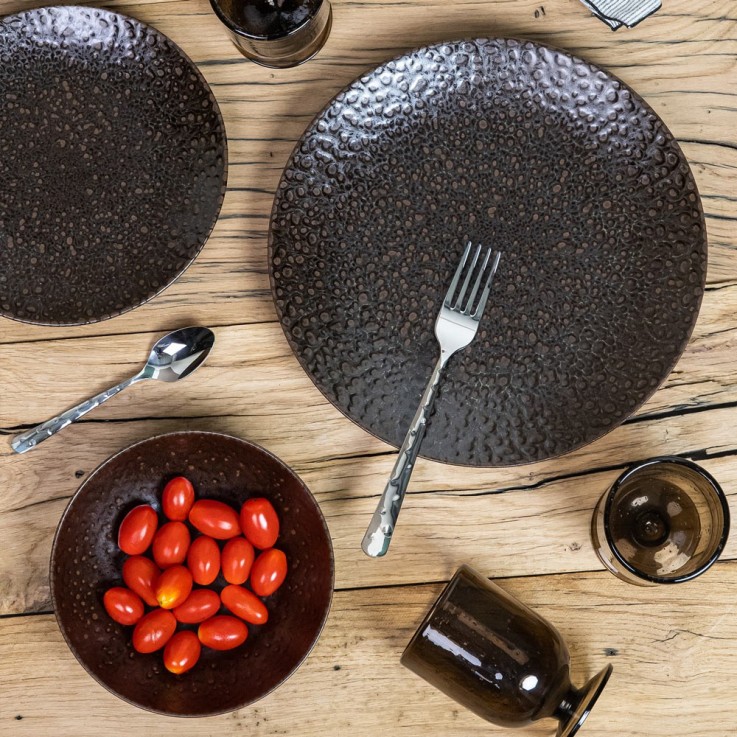 Assiette de présentation Basalte 32 cm en grès