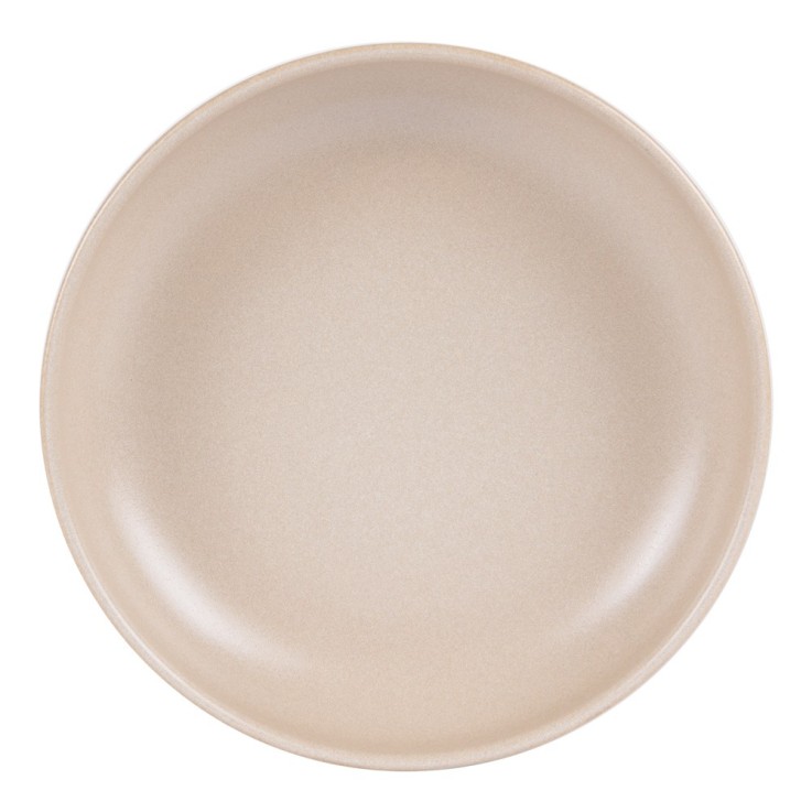 Assiette creuse Uno sable 22 cm (lot de 6) en grès