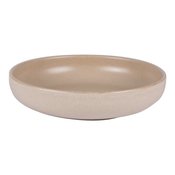 Assiette creuse Uno sable 22 cm (lot de 6) en grès