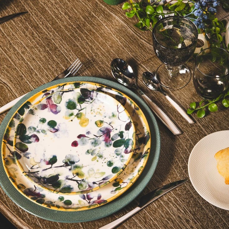 Assiette à pâtes Garden 22x6 cm (lot de 6) en faïence