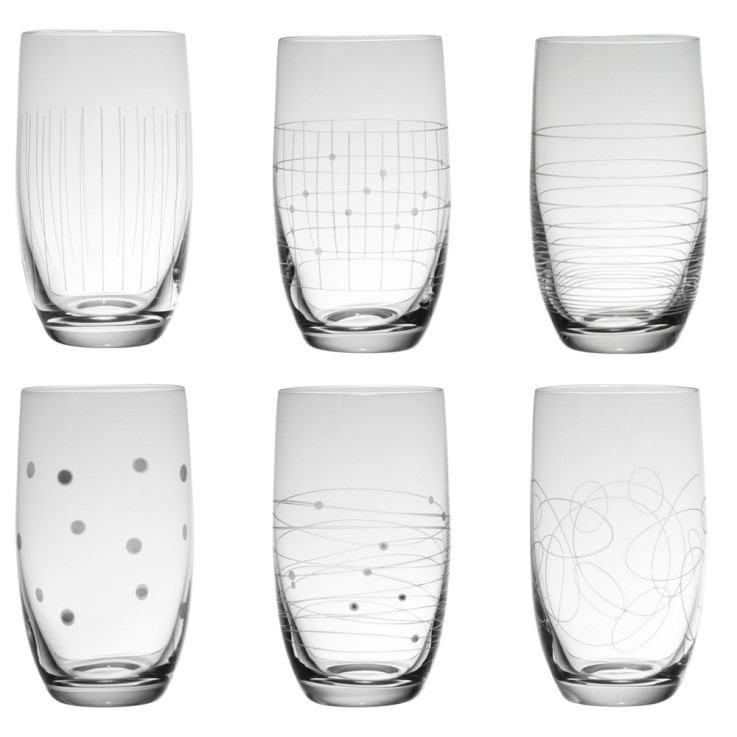 Boîte de 6 gobelets forme haute Graphik 33 cl en cristallin