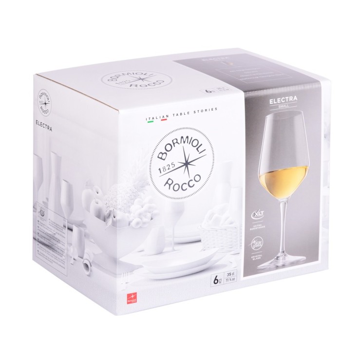 Boîte de 6 verres à vin Electra 35 cl en cristallin