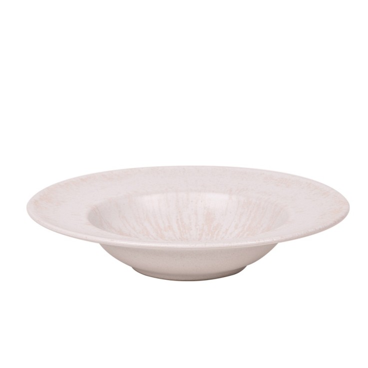 Assiette à pates Onyx 27 cm crème (lot de 6) en grès