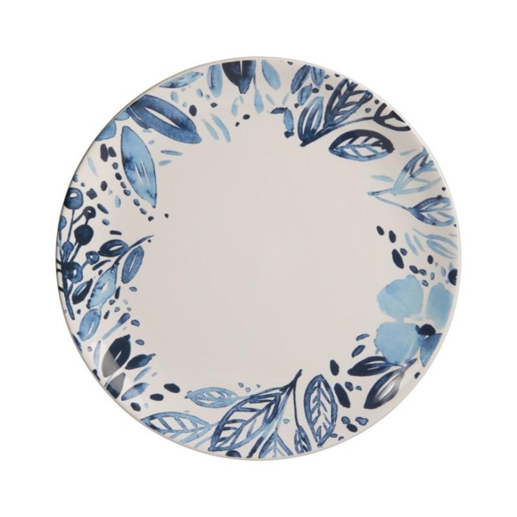 Service d'assiettes 18 pièces Jardin bleu en faïence