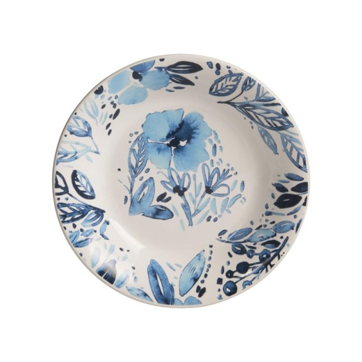 Service d'assiettes 18 pièces Jardin bleu en faïence