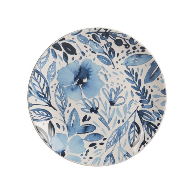 Service d'assiettes 18 pièces Jardin bleu en faïence