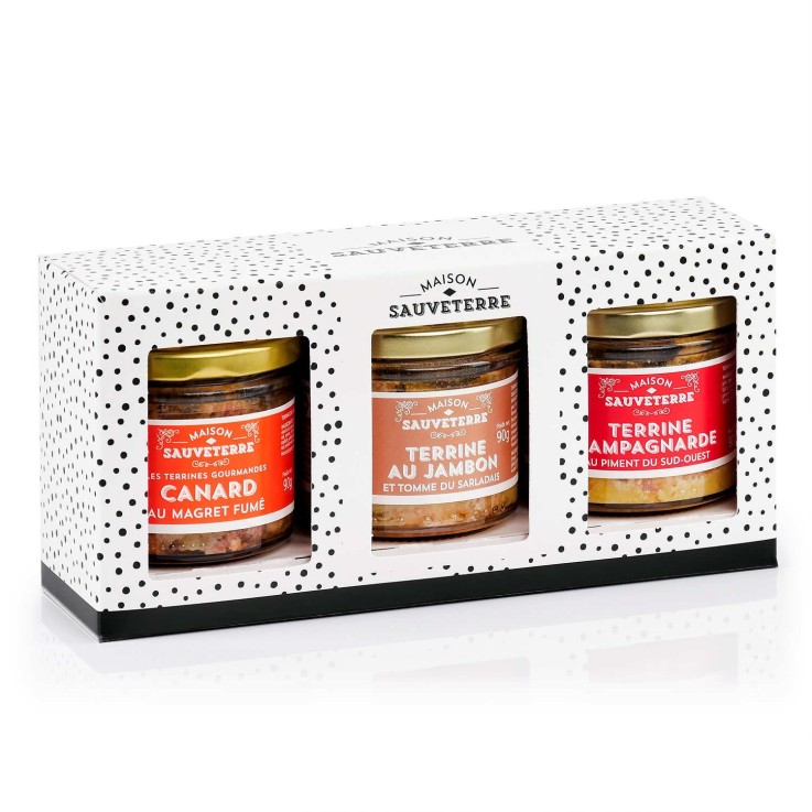 Assortiment de 3 terrines du Sud-Ouest - Lot de 3 verrines de 90g