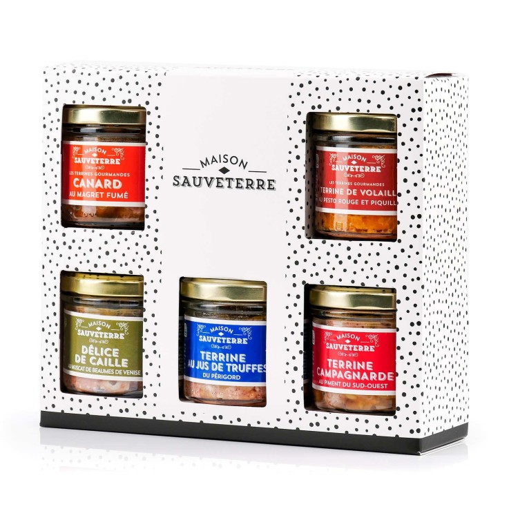 Assortiment de 5 terrines du Sud-Ouest - Coffret de 5 verrines de 90g