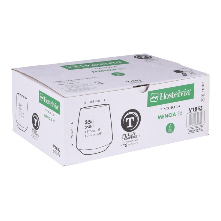 Boîte de 6 gobelets trempés  Mencia 35 cl en verre