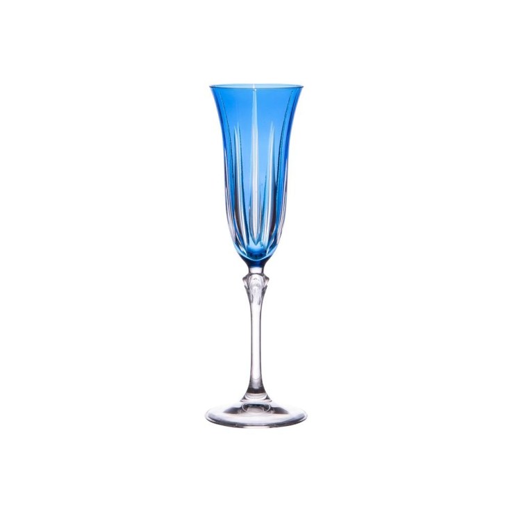 Coffret de 6 flûtes Divina bleu 15 cl en cristallin