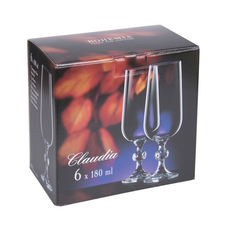 Flûte à Champagne Claudia Panto 18 cl (lot de 6) en cristallin