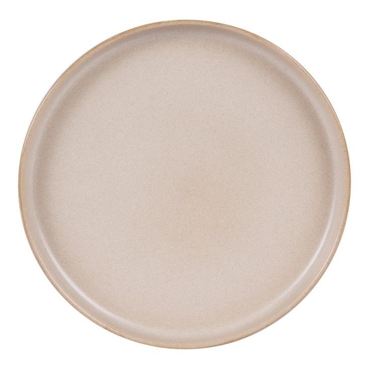 Assiette plate Uno sable 28 cm (lot de 6) en grès