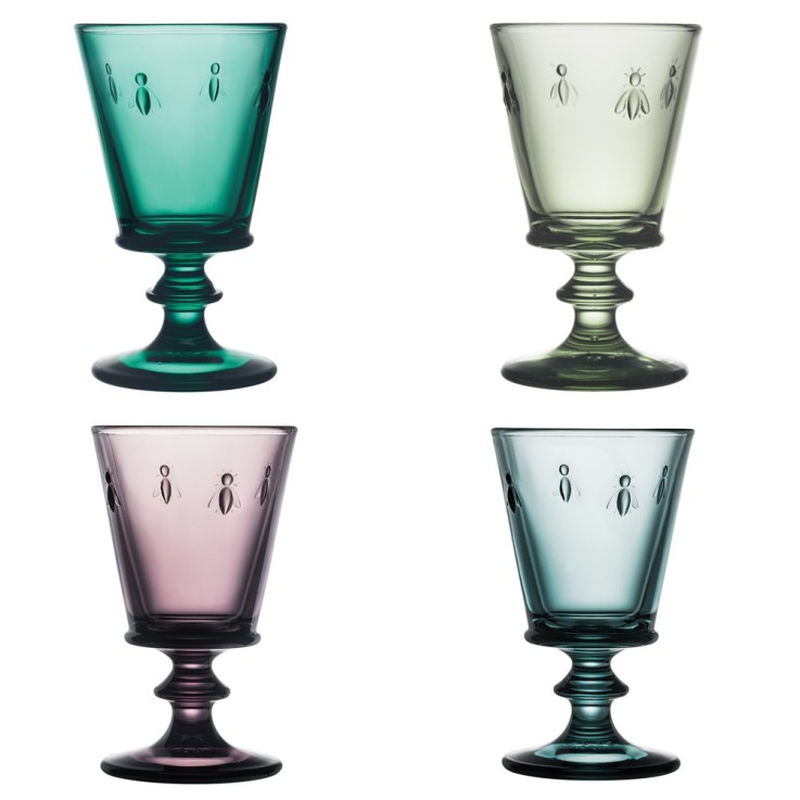 Set de 4 verres à pied Abeille 24 cl (1 modèle aléatoire)