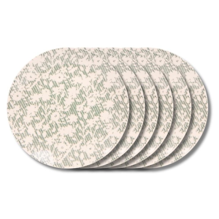 Assiette plate Léa verte 27 cm (lot de 6) en grès