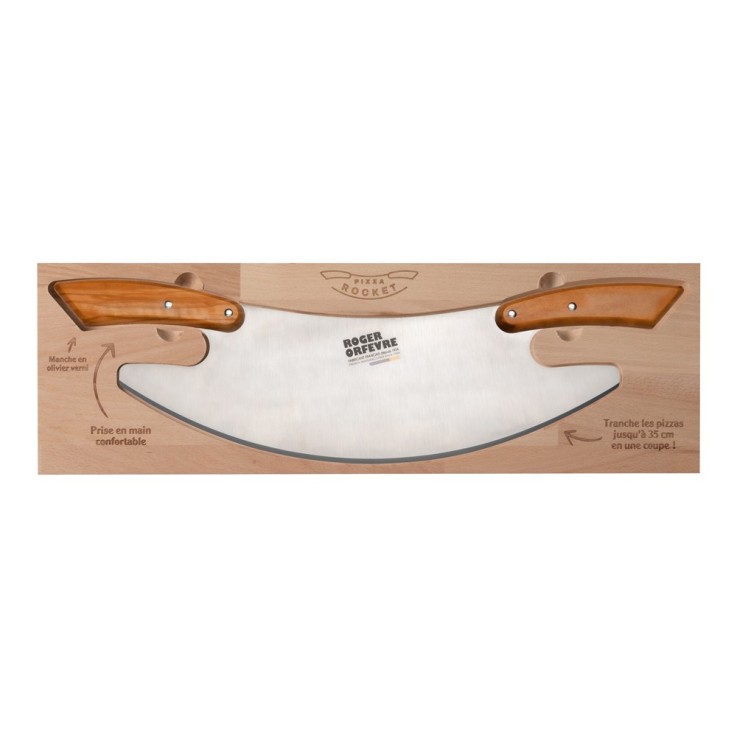Tranche pizza Rocket 35 cm de découpe en bois