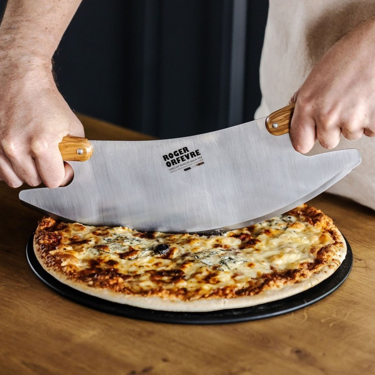 Tranche pizza Rocket 35 cm de découpe en bois