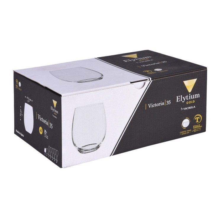 Boîte de 6 gobelets trempés Victoria 35 cl en verre