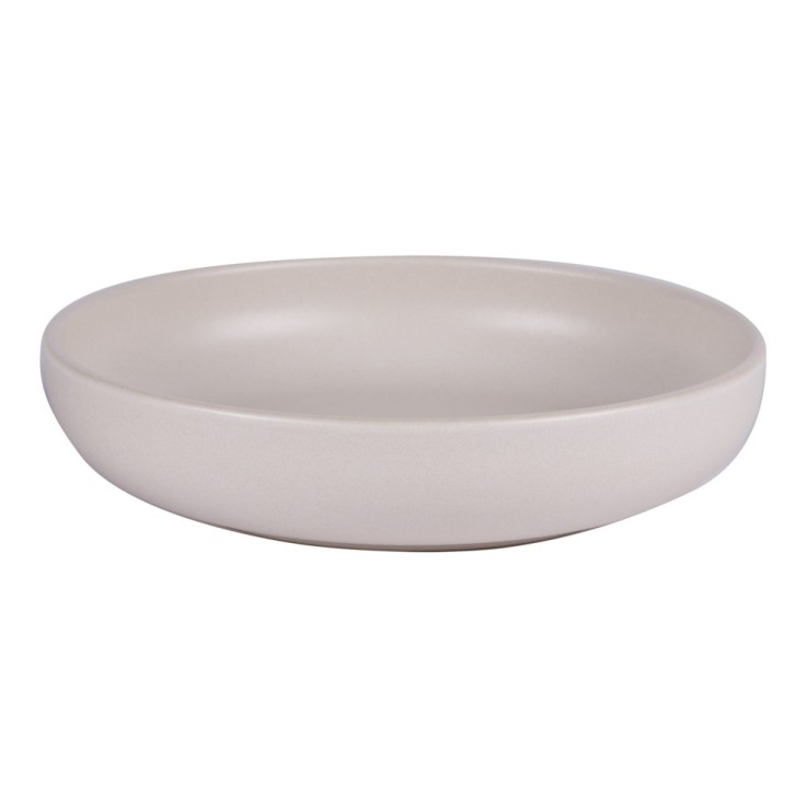 Assiette creuse Uno crème 22 cm (lot de 6) en grès