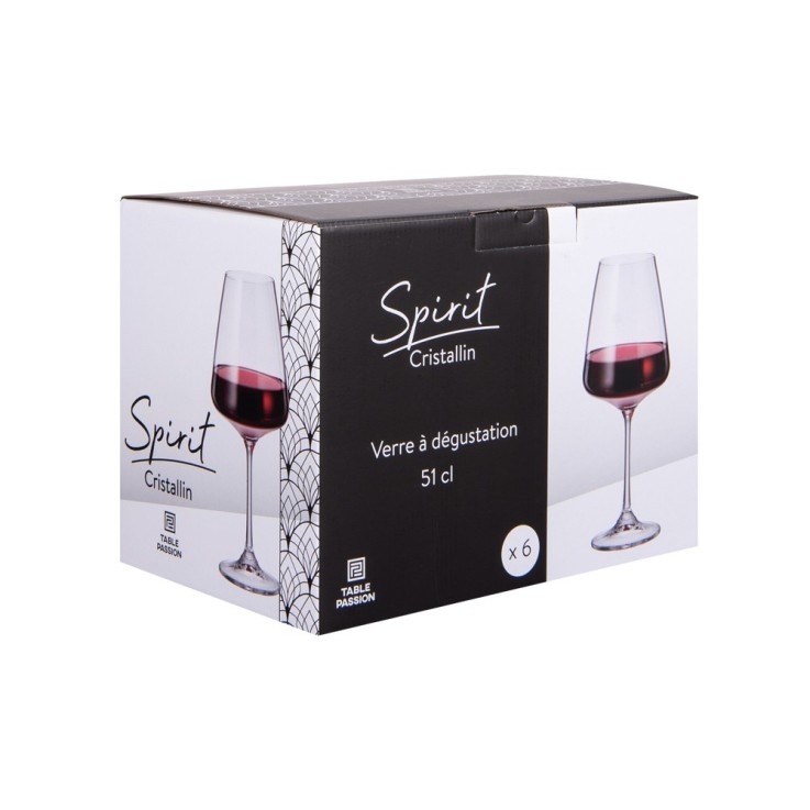 Boite de 6 verres à pied Spirit 51 cl en cristallin