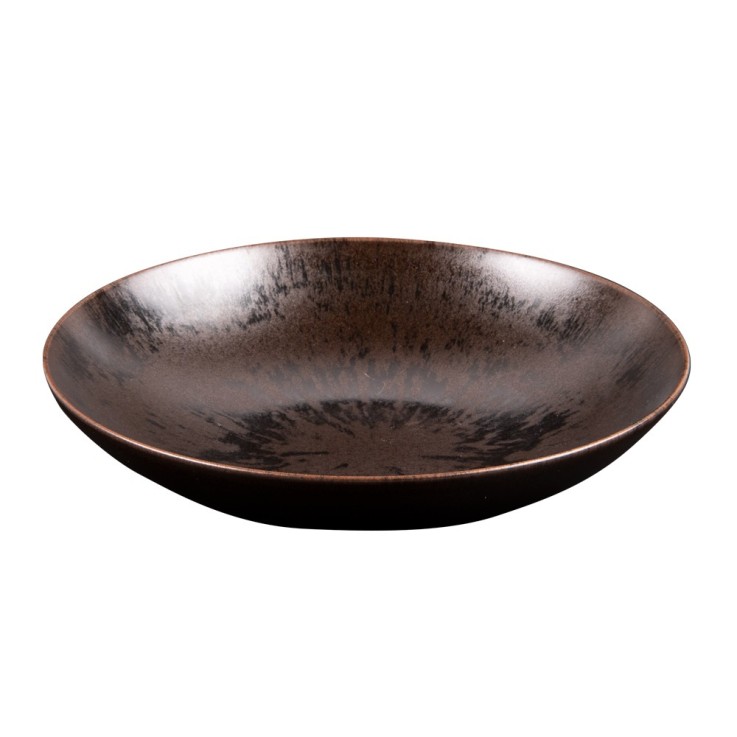 Assiette creuse Onyx 22 cm (lot de 6) en grès