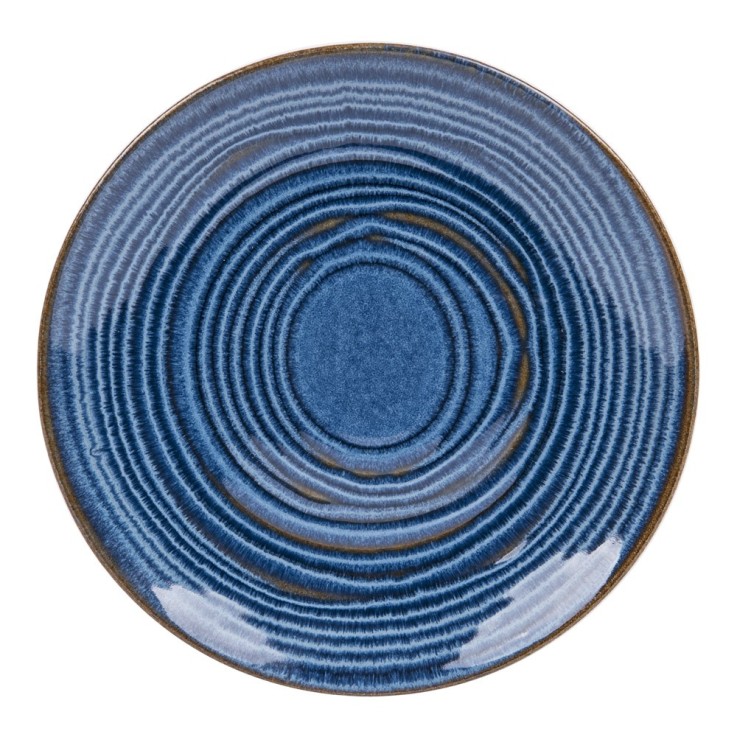 Assiette à dessert Moon bleu 21 cm (lot de 6) en grès