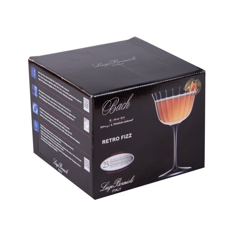 Boîte de 4 verres à pied Retro Bach 26 cl