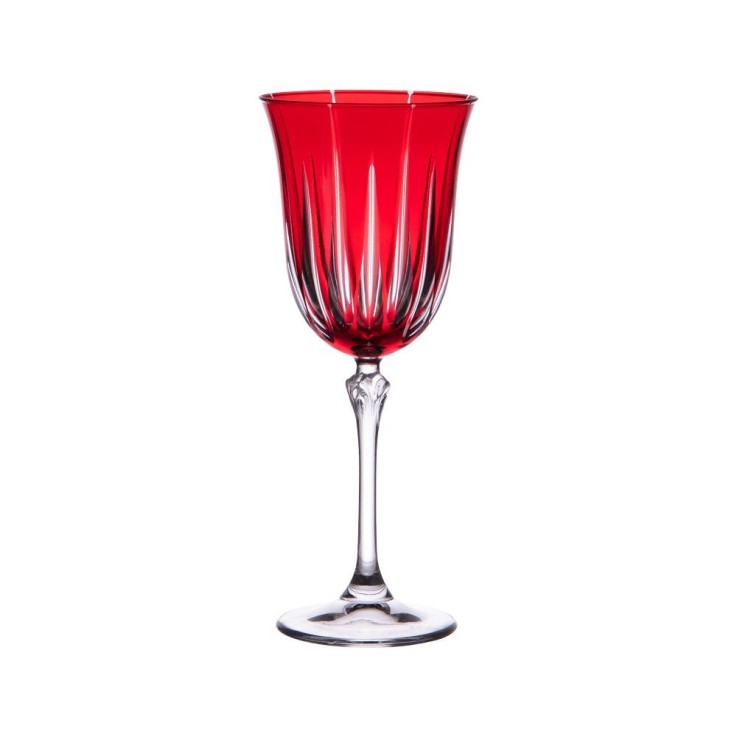 Coffret de 6 verres à pied Divina rouge 28 cl en cristallin