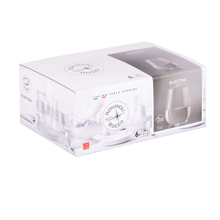 Boîte de 6 gobelets Electra 38 cl en cristallin