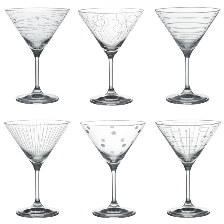 Coffret de 6 verres à cocktail Graphik 35 cl en cristallin