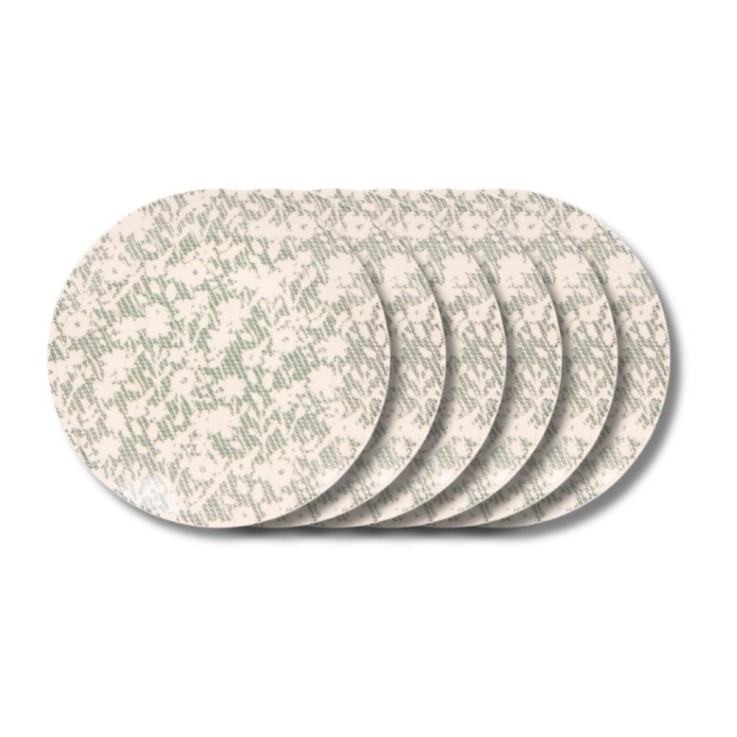 Assiette à dessert Léa verte 21 cm (lot de 6) en grès