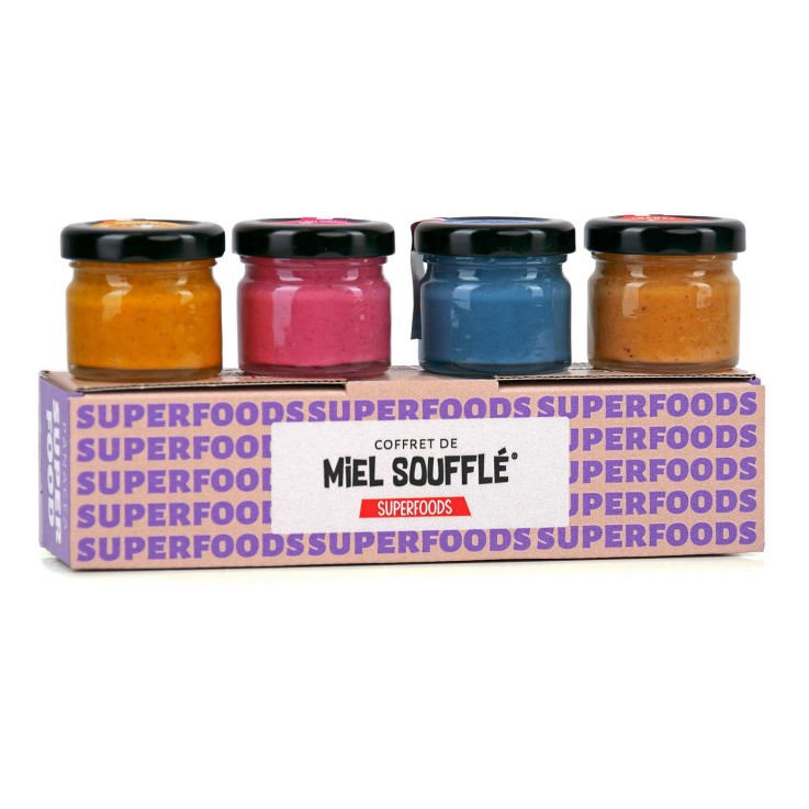 Miel soufflé - Coffret Superfoods - Coffret de 4 pots x35g