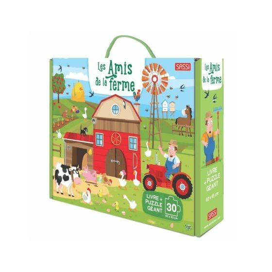 Coffret Les amis de la ferme : Livre & Puzzle