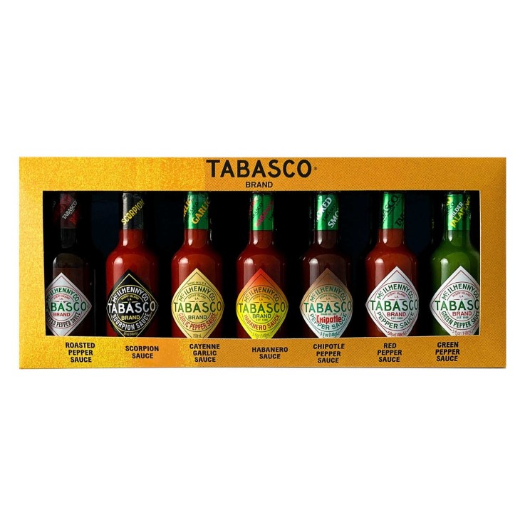 Coffret Tabasco Sizzling Set - 7 saveurs x 150ml - Coffret 7 bouteilles de 148/150ml