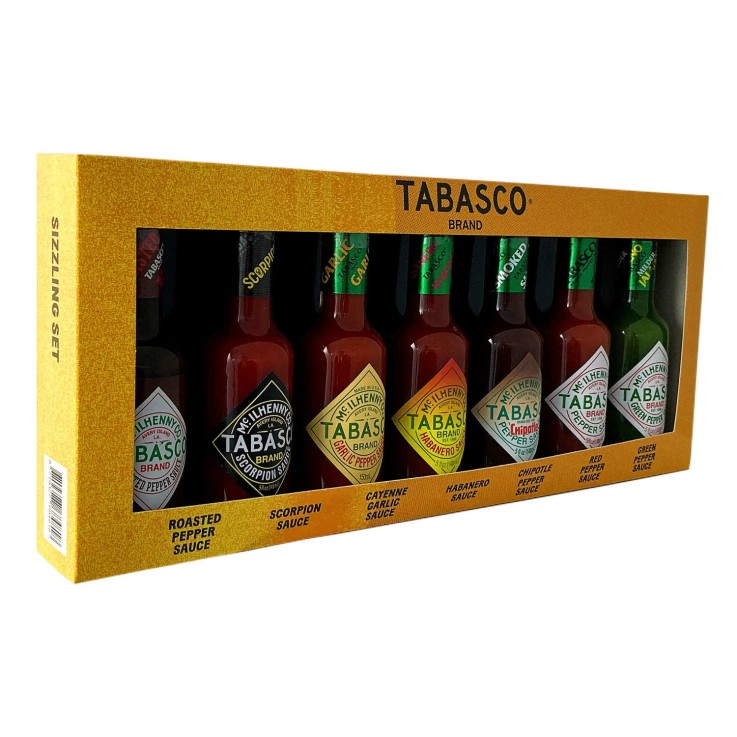 Coffret Tabasco Sizzling Set - 7 saveurs x 150ml - Coffret 7 bouteilles de 148/150ml