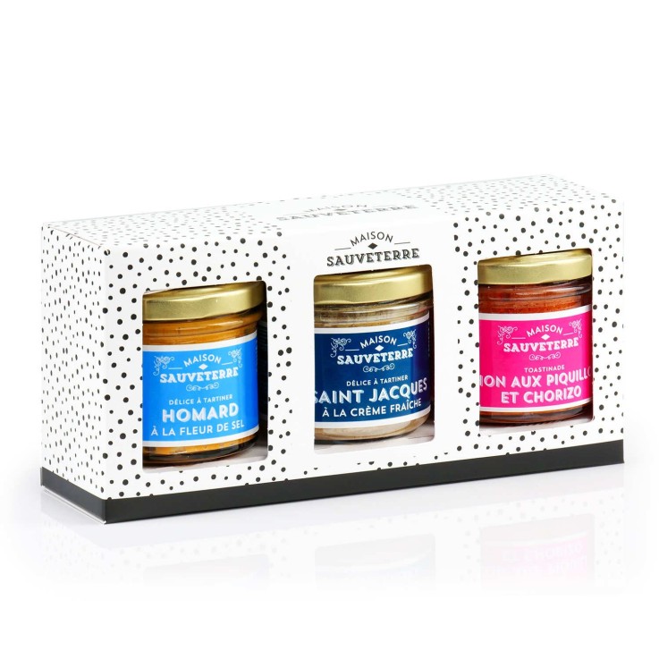 Assortiment de 3 terrines de la mer - Lot de 3 verrines de 100g