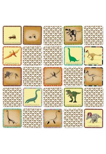 Mémo rigolo le dino et son squelette