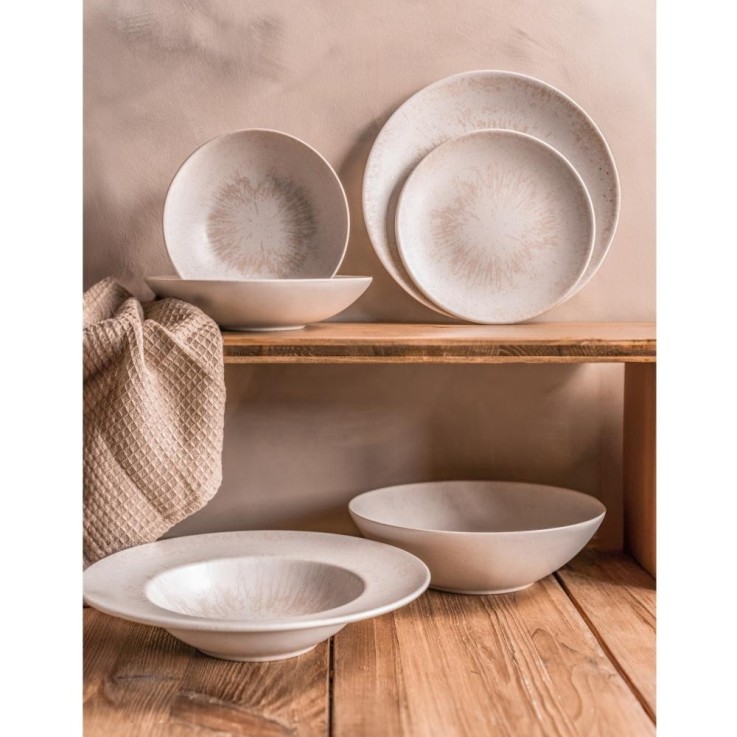 Saladier Onyx 24 cm crème en grès
